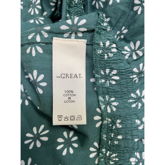 The Great. 'The Dakota' Green Tie-Waist Midi-Dress Size 0 - Picture 5 of 5